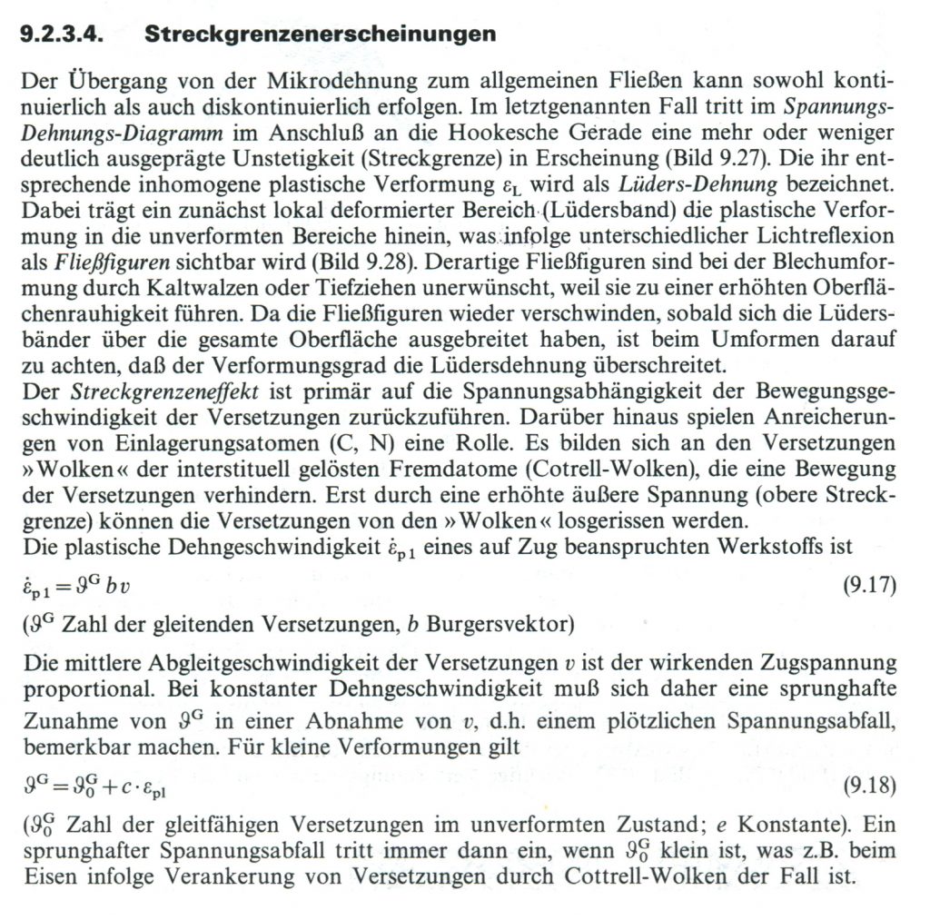 Streckgrenzenerscheinungen